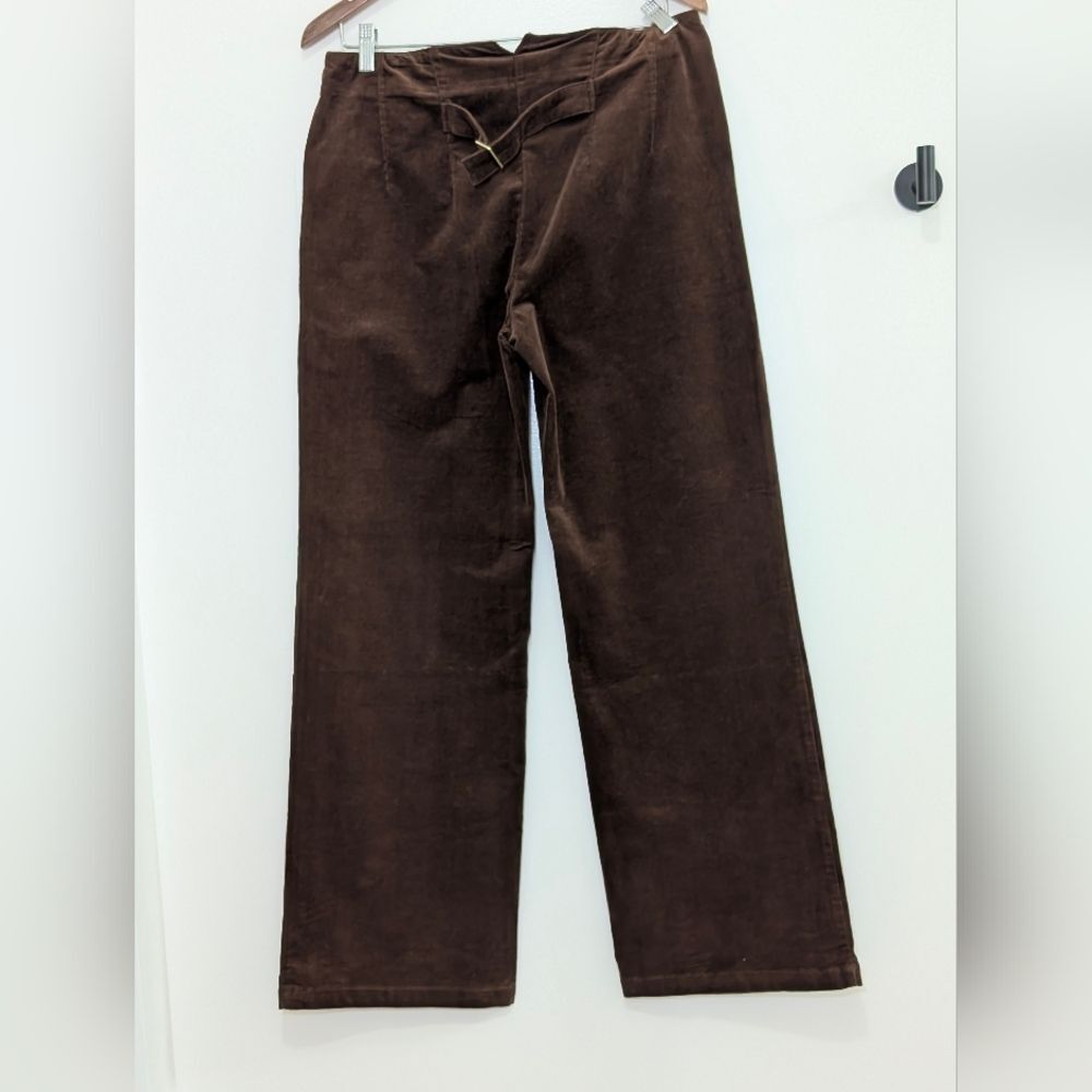 Zac & Rachel Chocolate Brown Corduroy NWT Wide Leg Pants 8 Patch Pocket 70s - Picture 4 of 9